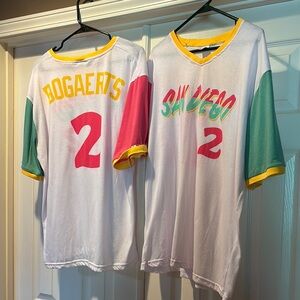 San Diego Padres Themed Shirt - White with Pink and Green Accents